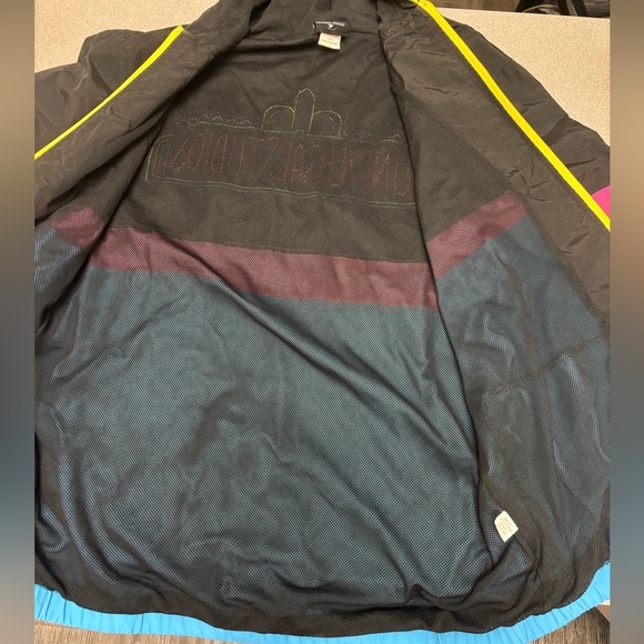 Universal Studios Nylon Windbreaker Adult Large Colorblock Full Zip Jacket Retro - Picture 3 of 13